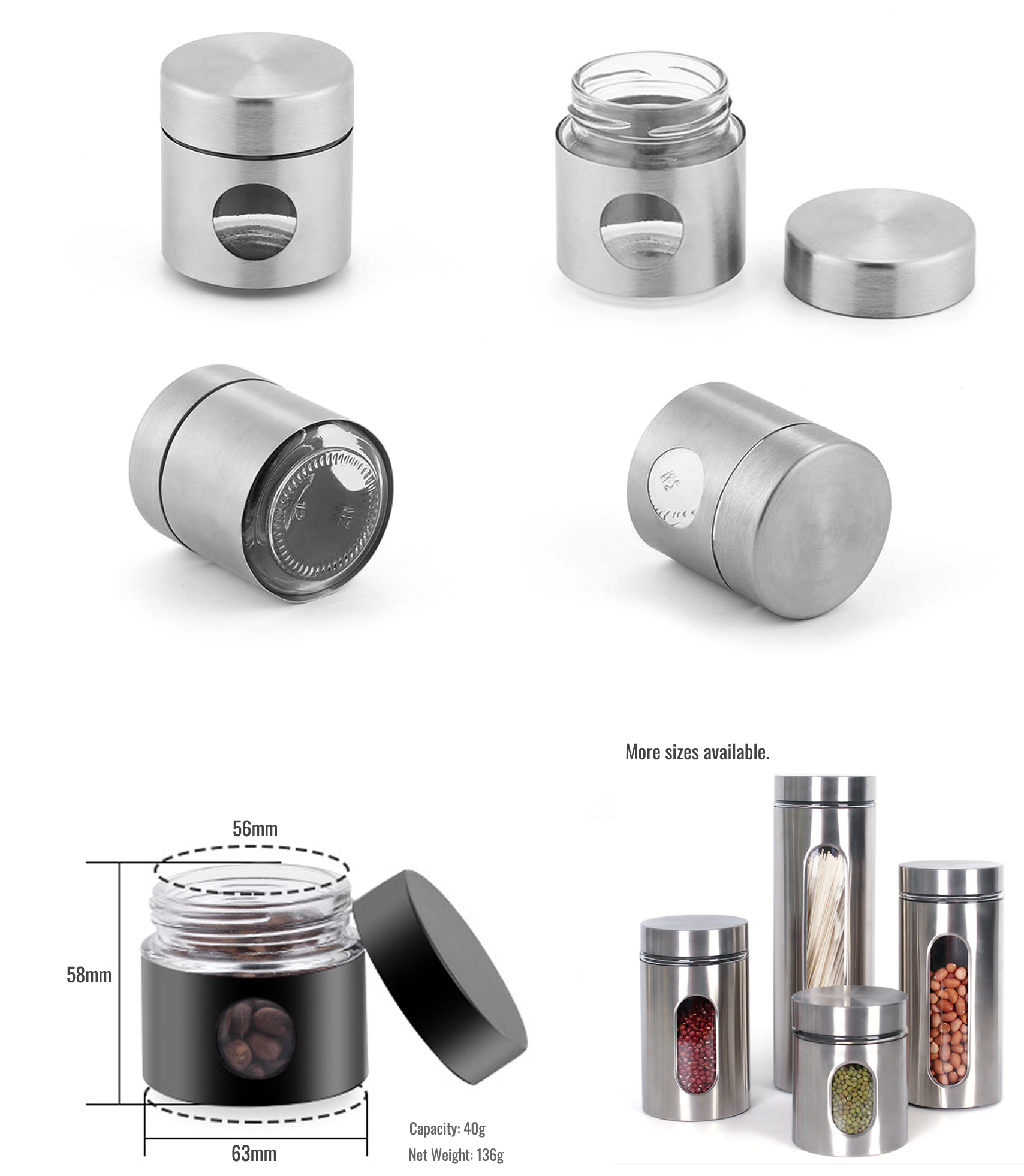 Stainless Steel Glass Storage Container